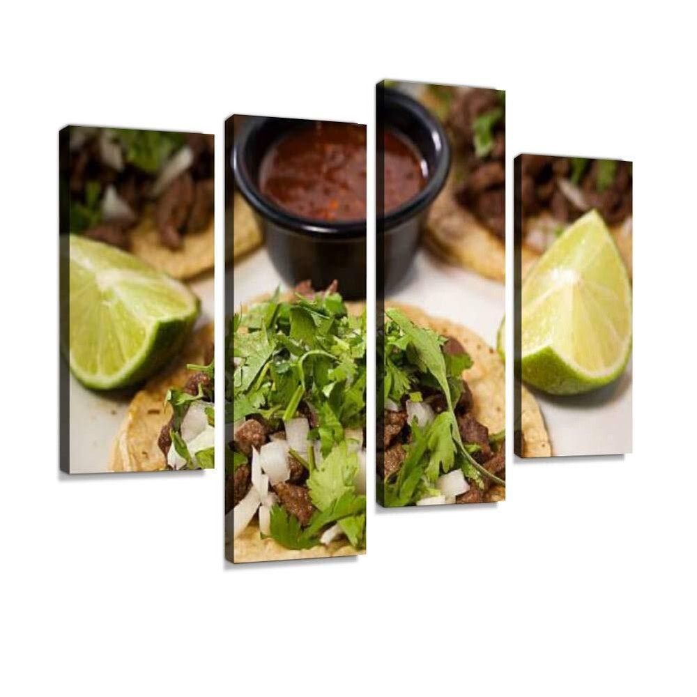 Canvas Wall Art Painting Pictures Mexican Tacos, Restaurant Tacos Modern Artw...