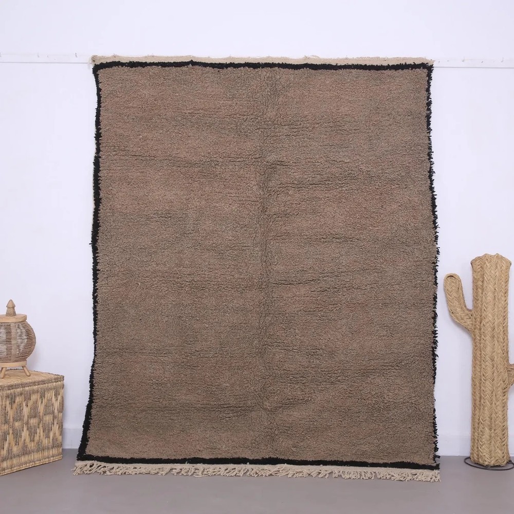 Hand Knotted Moroccan Berber Beni Ourain Wool Rug Handmade Design Carpet Rug