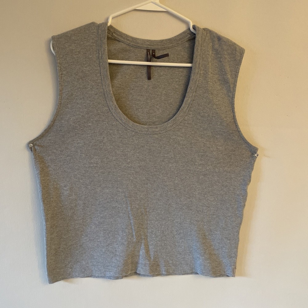 Anthropologie Scoop Neck Tank Top Light Grey Size XL