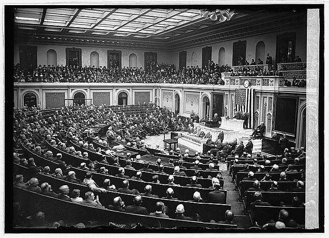 Washington DC Warren G Harding 1922 Addressing Congress Capitol House Chamber