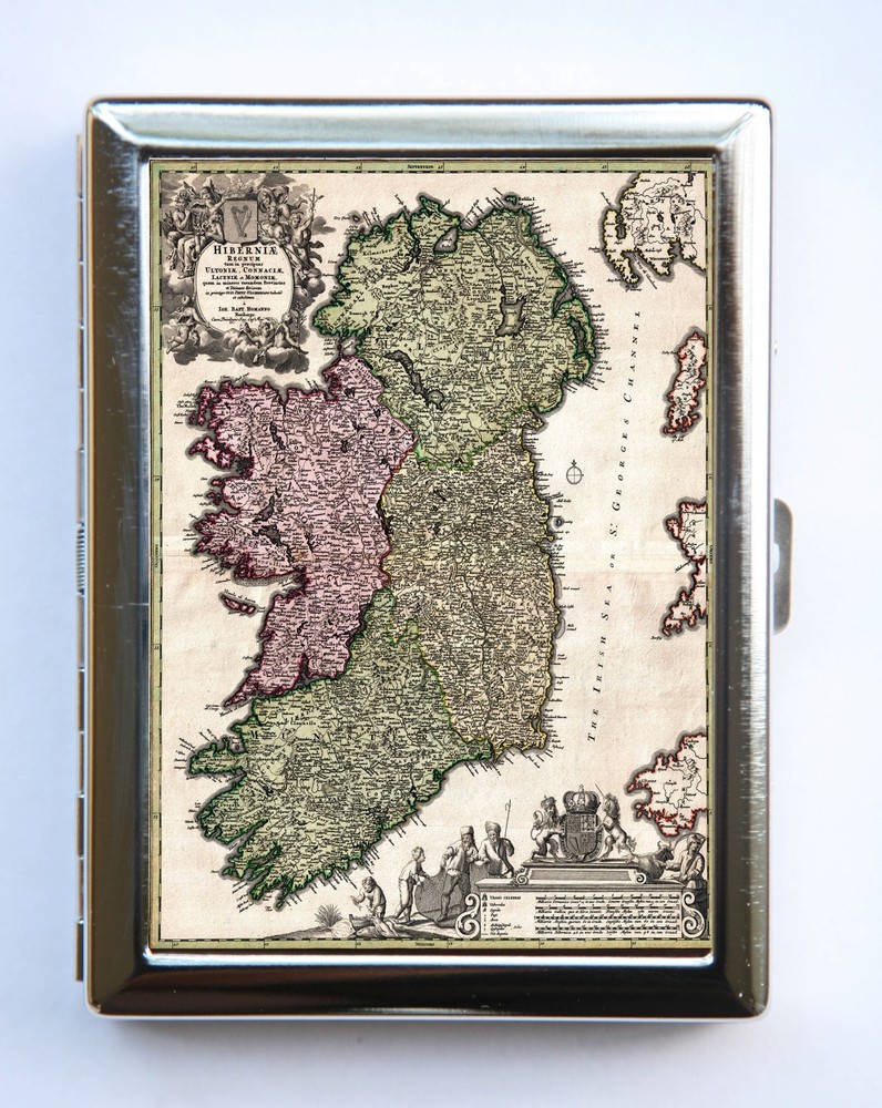 Ireland Map Cigarette Case Wallet Business Card Holder id case dublin