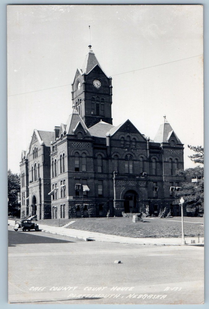 1954 Cass County Court House Plattsmouth Nebraska NE RPPC Photo Vintage Postcard