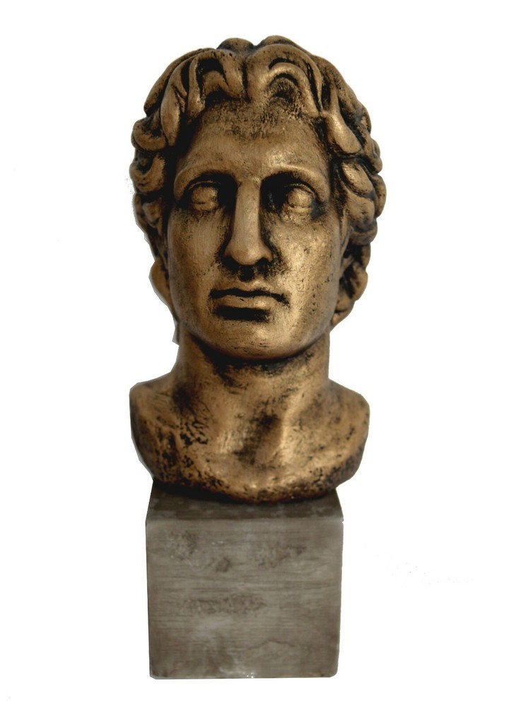 Alexander the Great bronze bust sculpture of Macedonian king