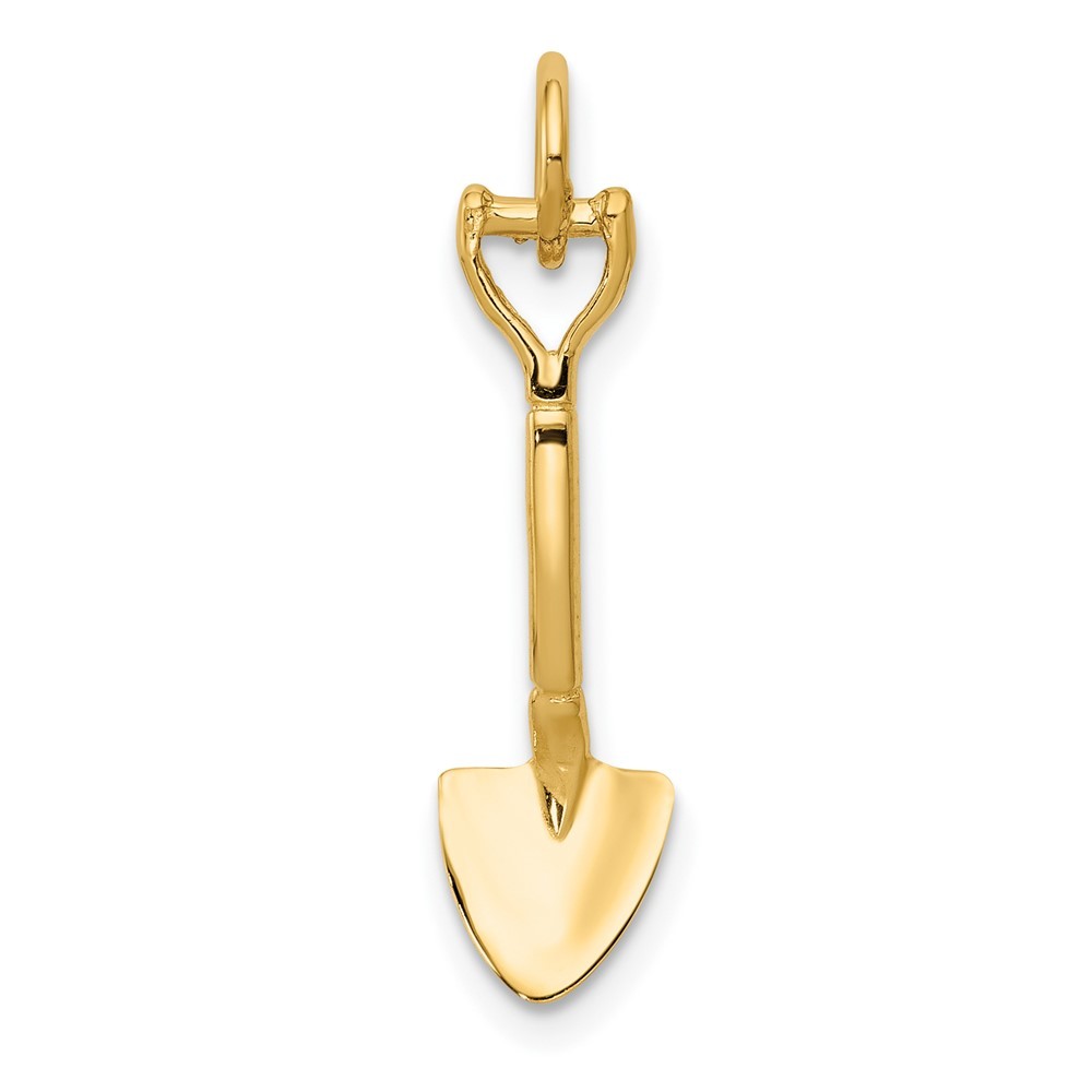10k Yellow Gold 3D Spade Charm Pendant 0.49g 20mm x 4mm