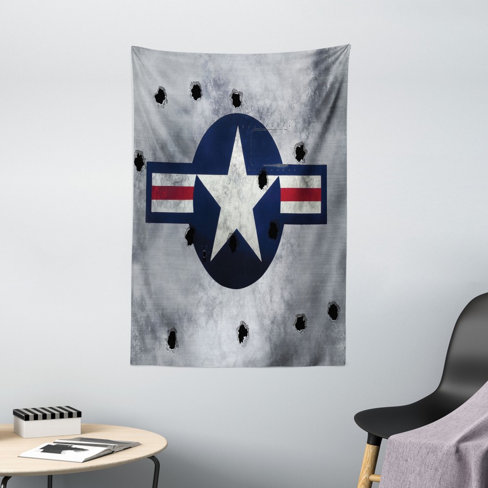 Airplane Tapestry Star on Round Circle Print Wall Hanging Decor