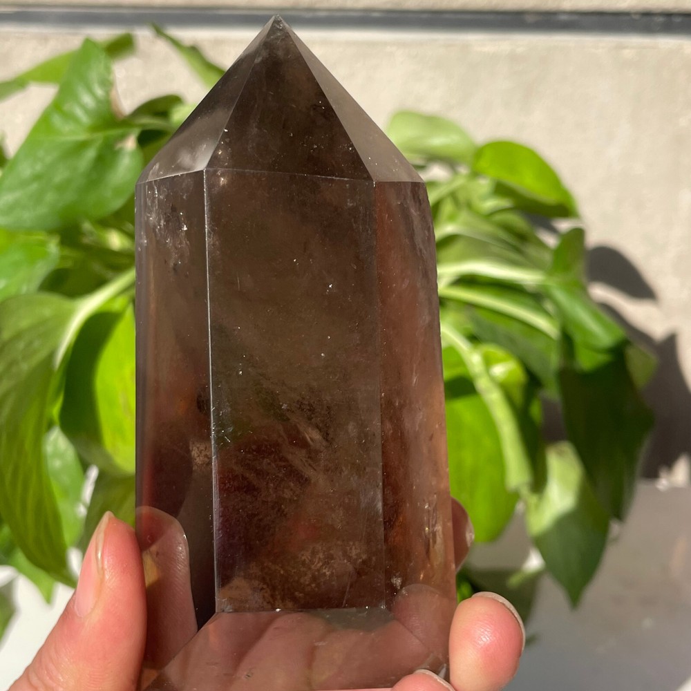 480g Rare Natural Smoked Quartz Crystal Hexagon Tower Mineral Stone Healing