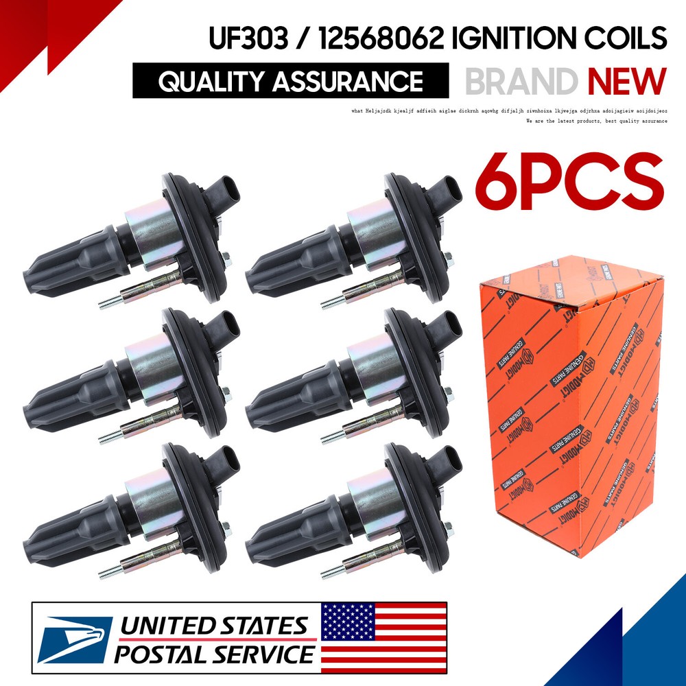 Pack of 6 Ignition Coils for Chevy Trailblazer For GMC Canyon Envoy UF-303 C1395
