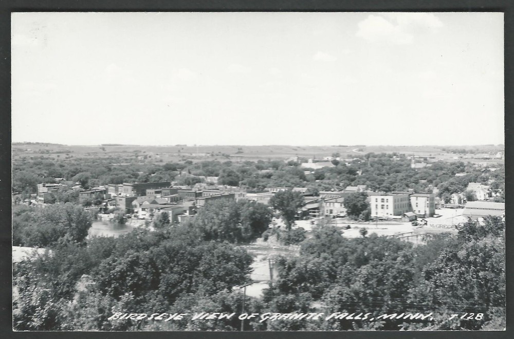 GRANITE FALLS MINNESOTA Birdseye View RPPC 1965 Real Photo Postcard