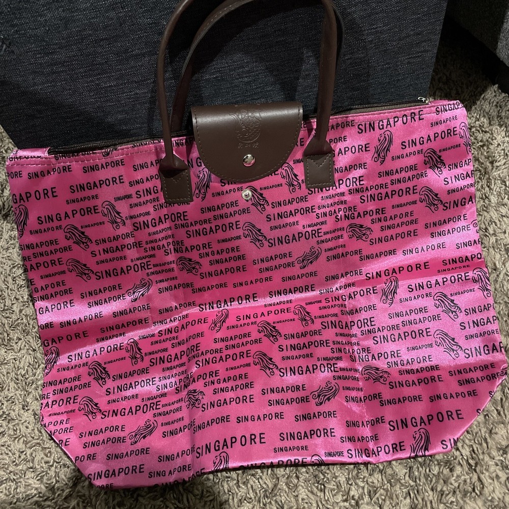 SINGAPORE ASIA PINK FOLDABLE SMALL TOTE BAG