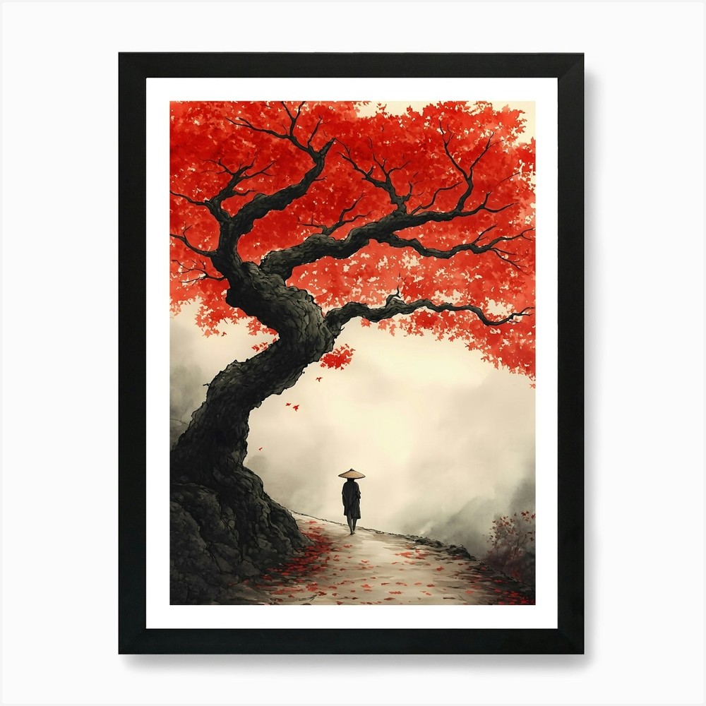 Asian Tree Art Print Framed Canvas Wall Decor Picture Poster