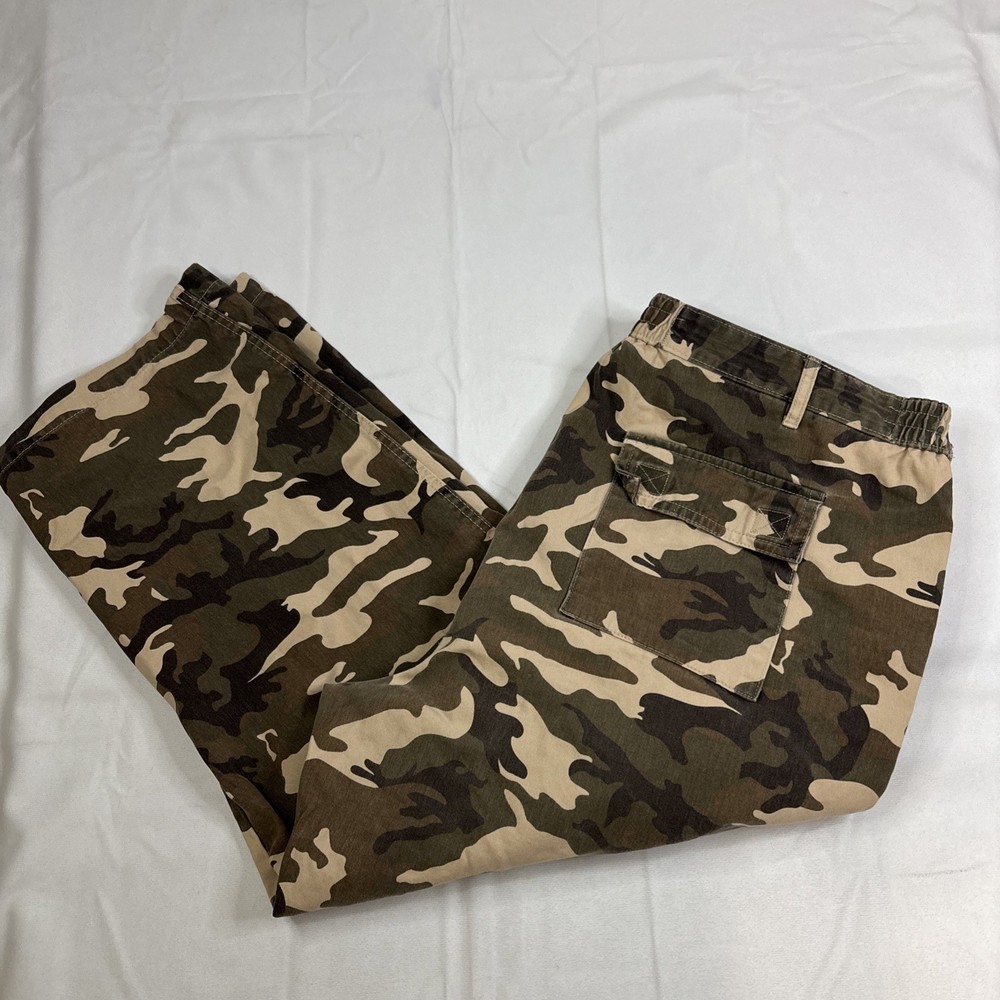 Vintage Woodland Camo Cargo Pants Tri-Waist Size 46 Short