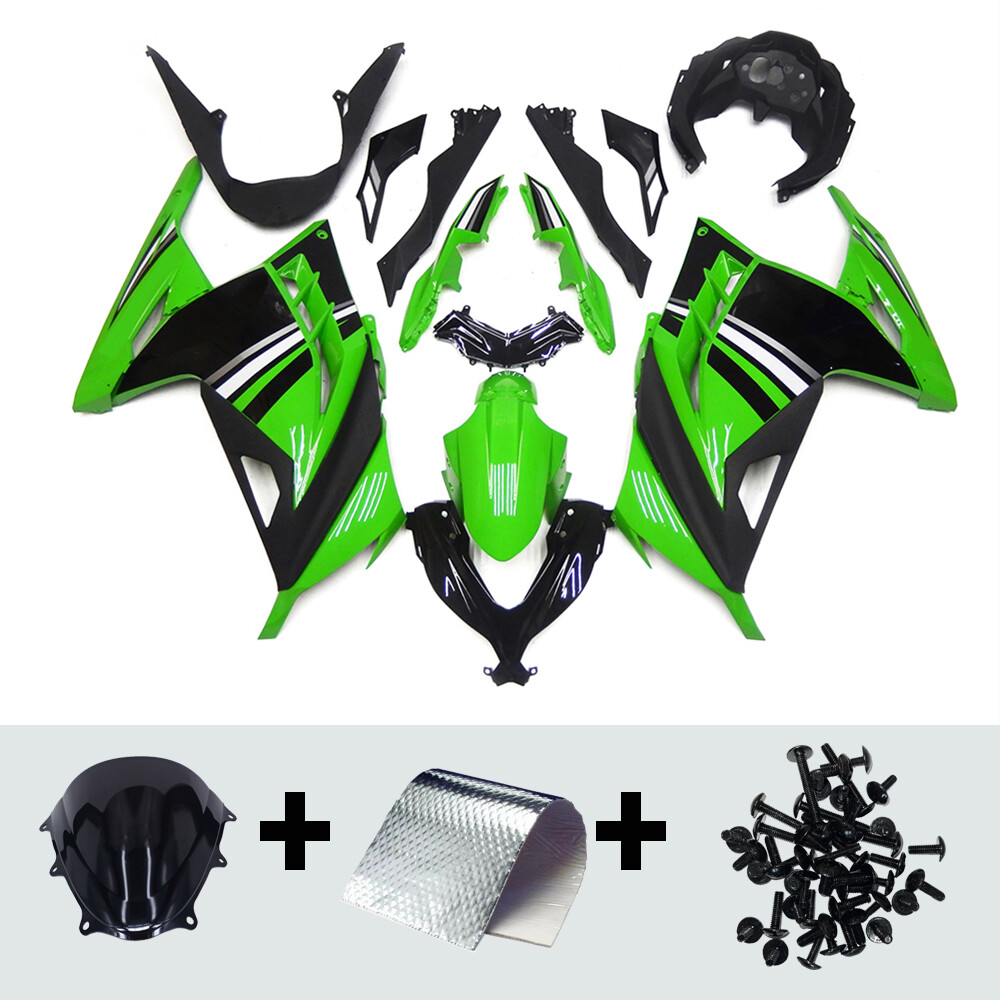 Injection Green Fairing Kit for 2013-2017 Kawasaki Ninja 300 EX300R ABS Bodywork
