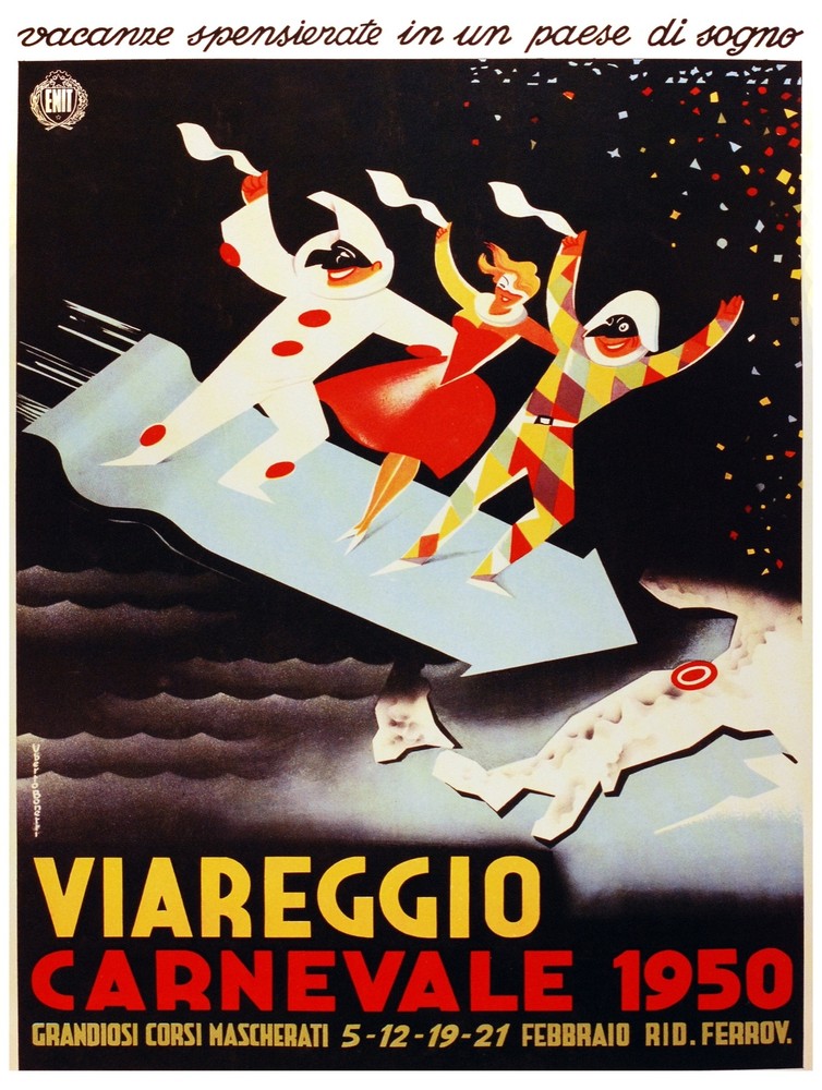 7728.Decoration Poster.Home Room wall interior design.Viareggio Carnival 1950
