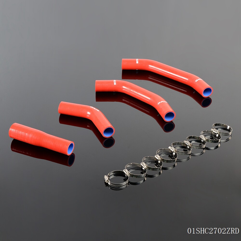 4Pcs Red Silicone Radiator Coolant Hose Pipe with Clamps for Lotus Europa S1 S2