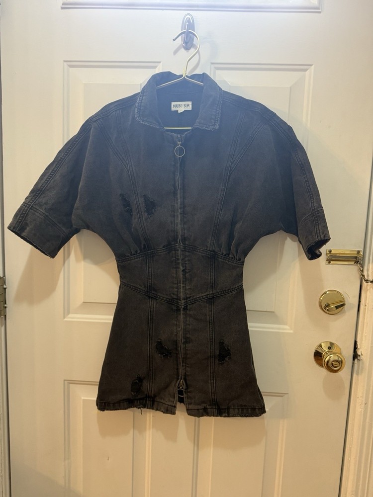 Malibu Bum Black Denim Dress Women’s XS Perfect Condition Super Cute