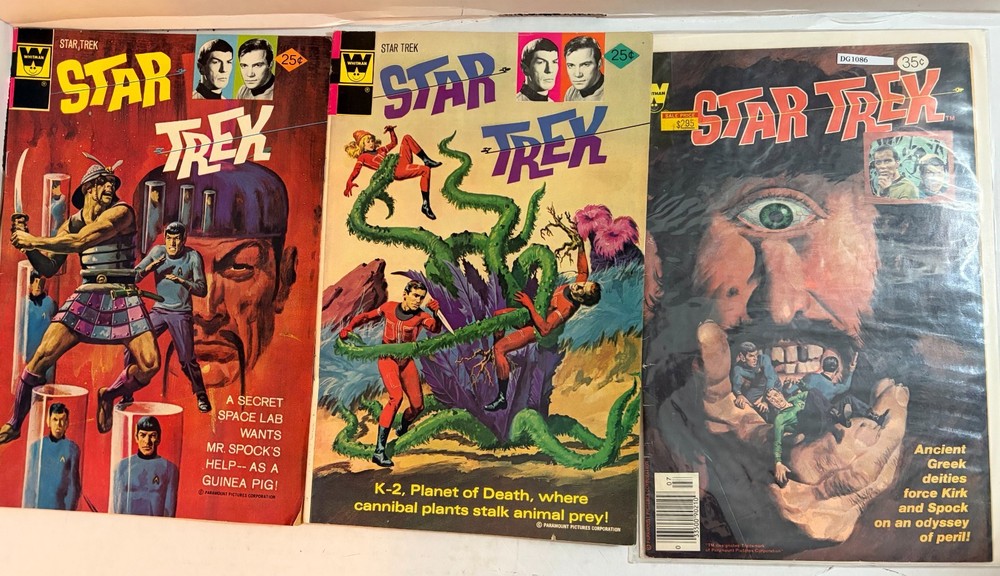 Lot Of 3 Whitman Star Trek Comics #26 1974, #29 1975 & #53 1978 DG1086