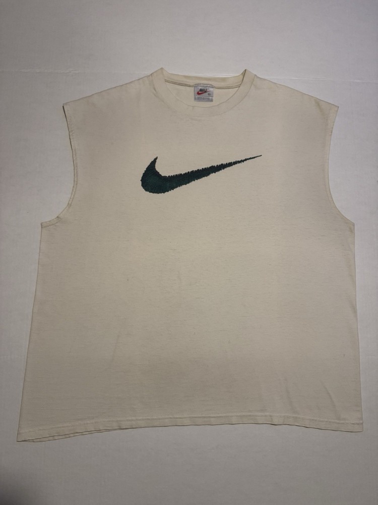 Vintage Nike Big Swoosh Sleeveless Tee USA Made XL 90s Tank Shirt