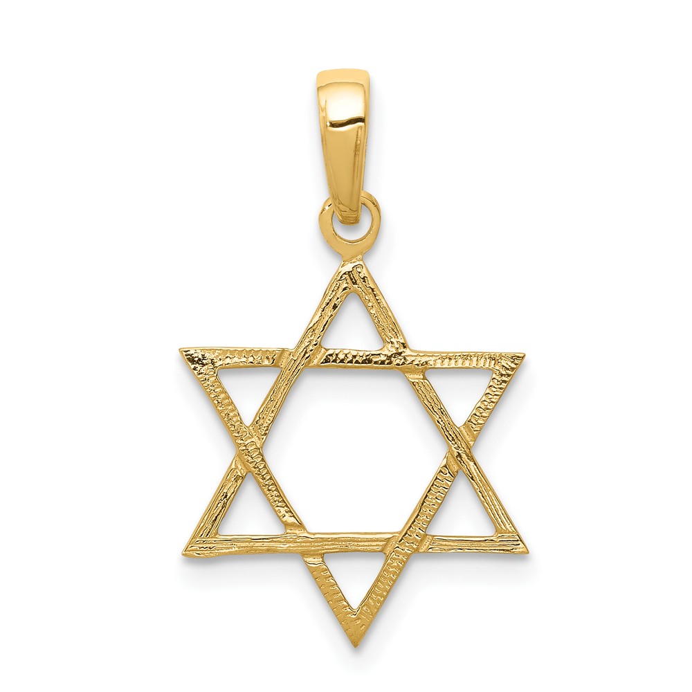 Avariah Solid 10K Yellow Gold Star of David Pendant - 25mm