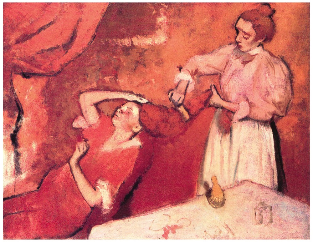 Decor Poster. Fine Graphic Art Design. Brushing girls hair . Home Wall Art. 1906