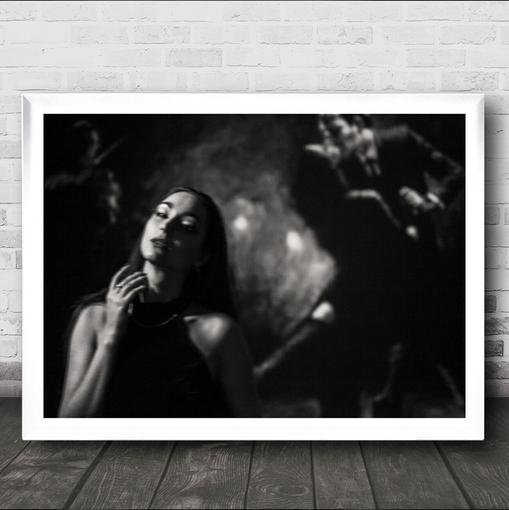 Tango Blur Blurry B&W Woman Person Passion Love Romance Wall Art Print