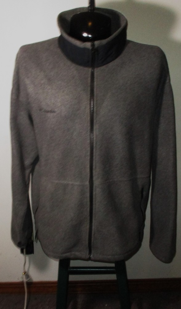 COLUMBIA Sportswear Gray Full Zip Fleece Jacket Men's Size XXL