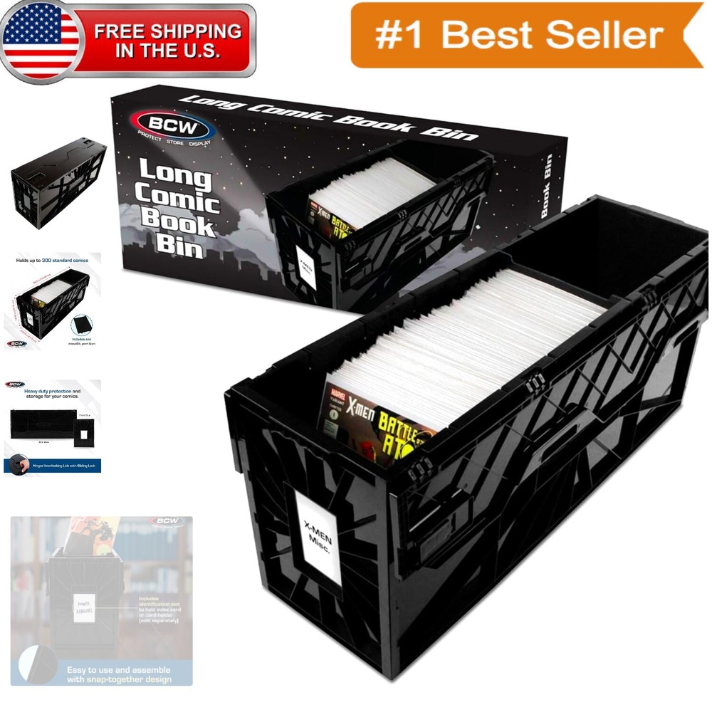 Heavy Duty Comic Book Bin - Stackable, Water-Resistant Organizer for 300 Comics