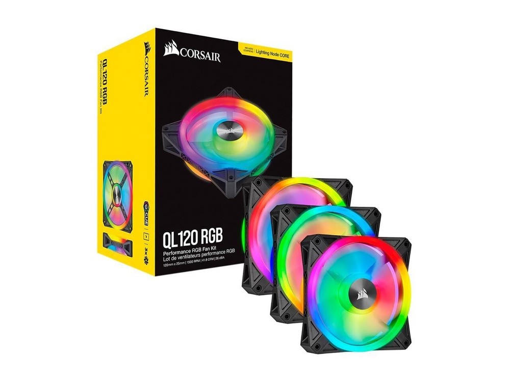 CORSAIR QL120 RGB Triple Fan Kit w/ Controller 120mm RGB Gaming Fans