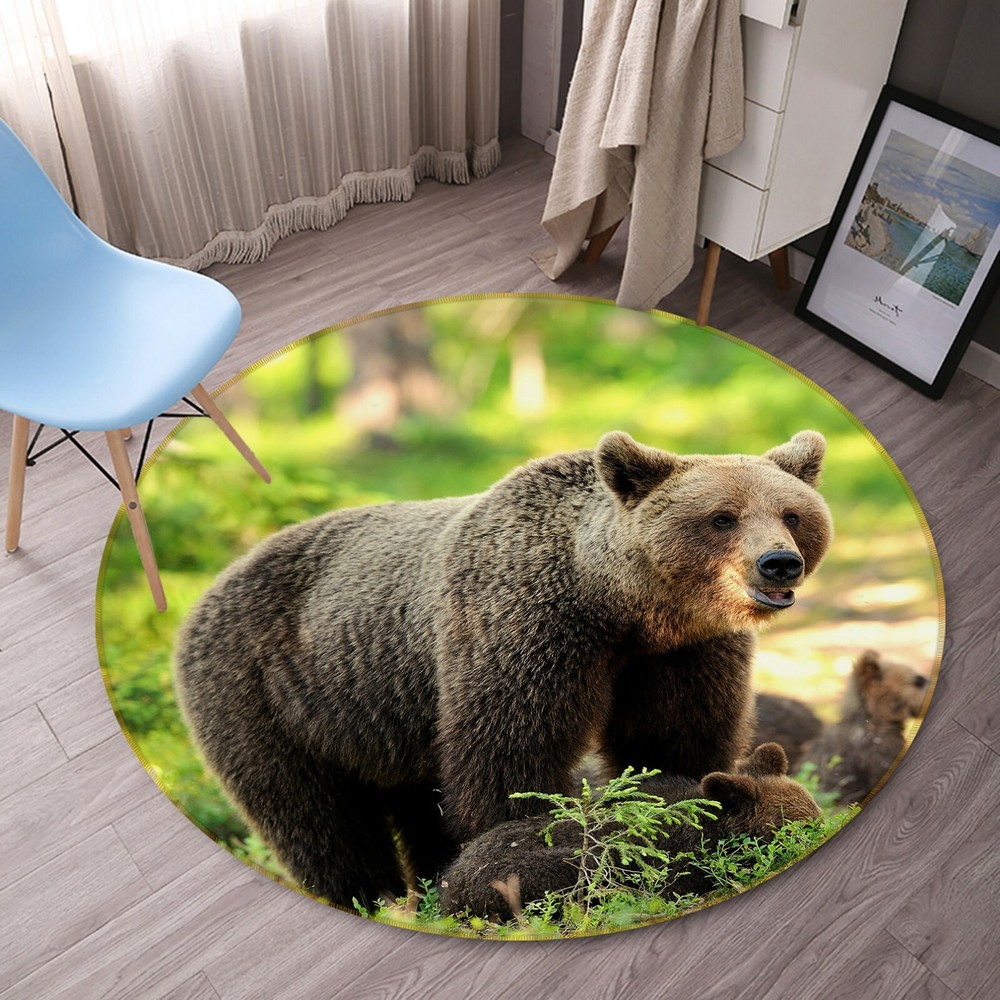 3D Baby Brown Bear O1624 Animal Non Slip Rug Mat Elegant Photo Carpet Fay