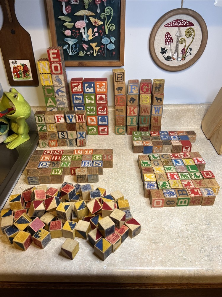 Lot Of Vintage Wooden Blocks