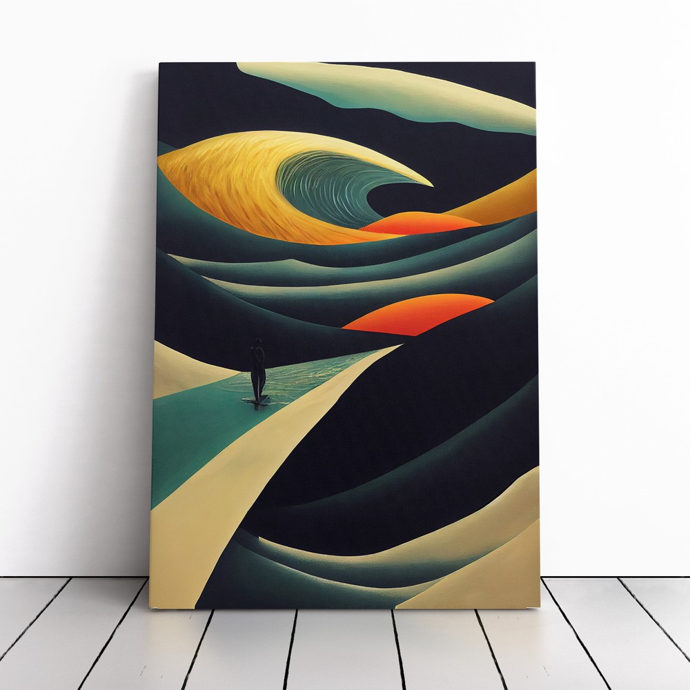 Ocean Wave Modern Art No.5 Abstract Canvas Wall Art Print Framed Picture Lounge