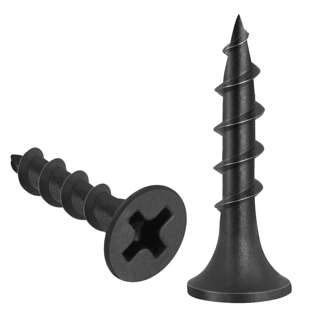 260pcs 1-Inch Black Phillips Coarse Thread Drywall Screws