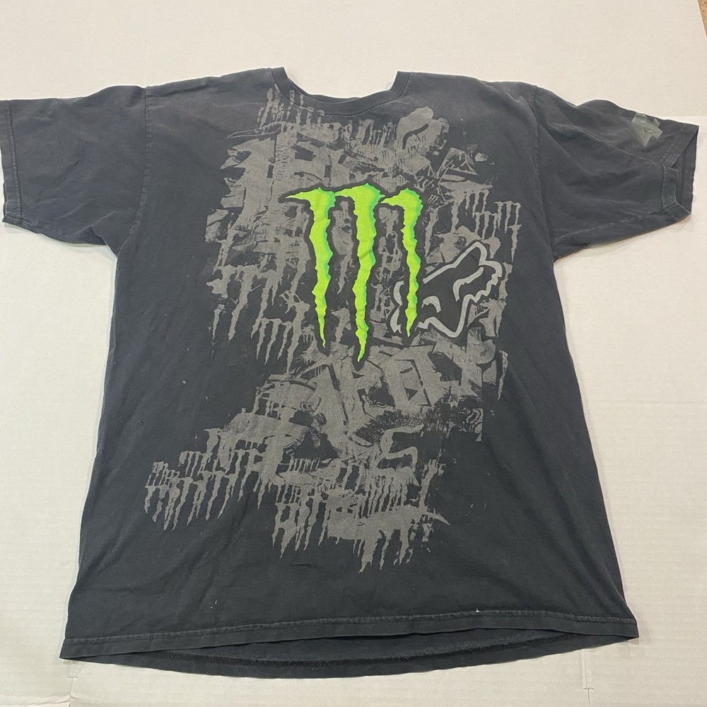 Fox Racing Monster Energy Shirt Mens Large Ricky Carmichael Collab Y2K Faded