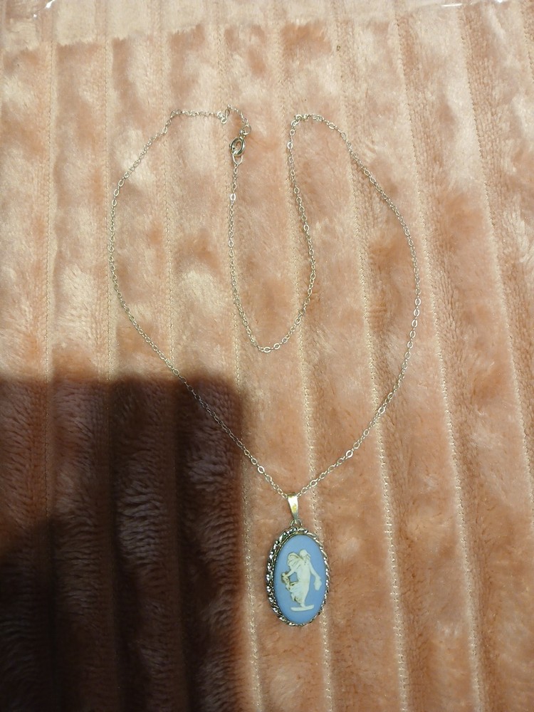 Vintage  Jasperware Wedgwood Sterling Silver Necklace