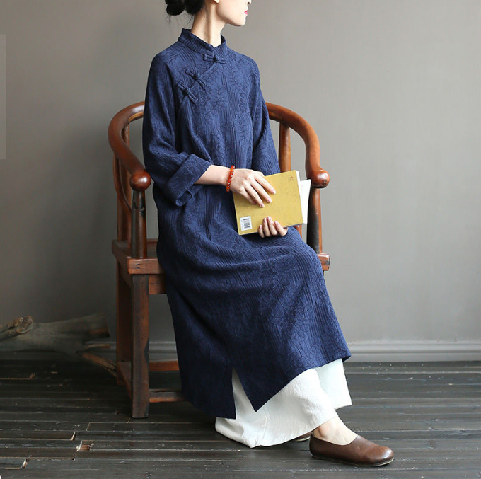 Spring Women's Dress Chinese Traditional Vintage Cotton Linen Cheongsam Dresses