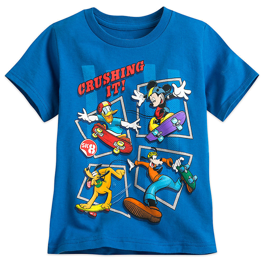 Disney Store Mickey Mouse Donald, Pluto & Goofy T Shirt Boys Size 5/6 New
