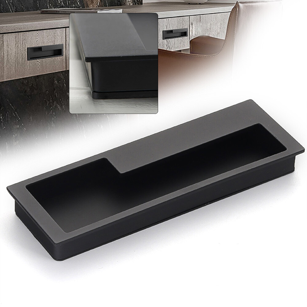 Invisible Sliding Door Flush Recessed Handle Pull Handle Set 20.2CM Black New