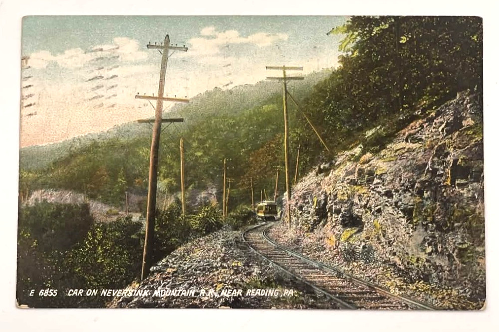 Neversink Mountain RR Reading PA Antique Postcard 1908