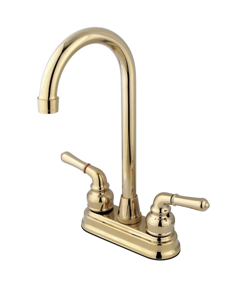 Magellan KB492 2-Handle 2-Hole Bar Faucet, Polished Brass
