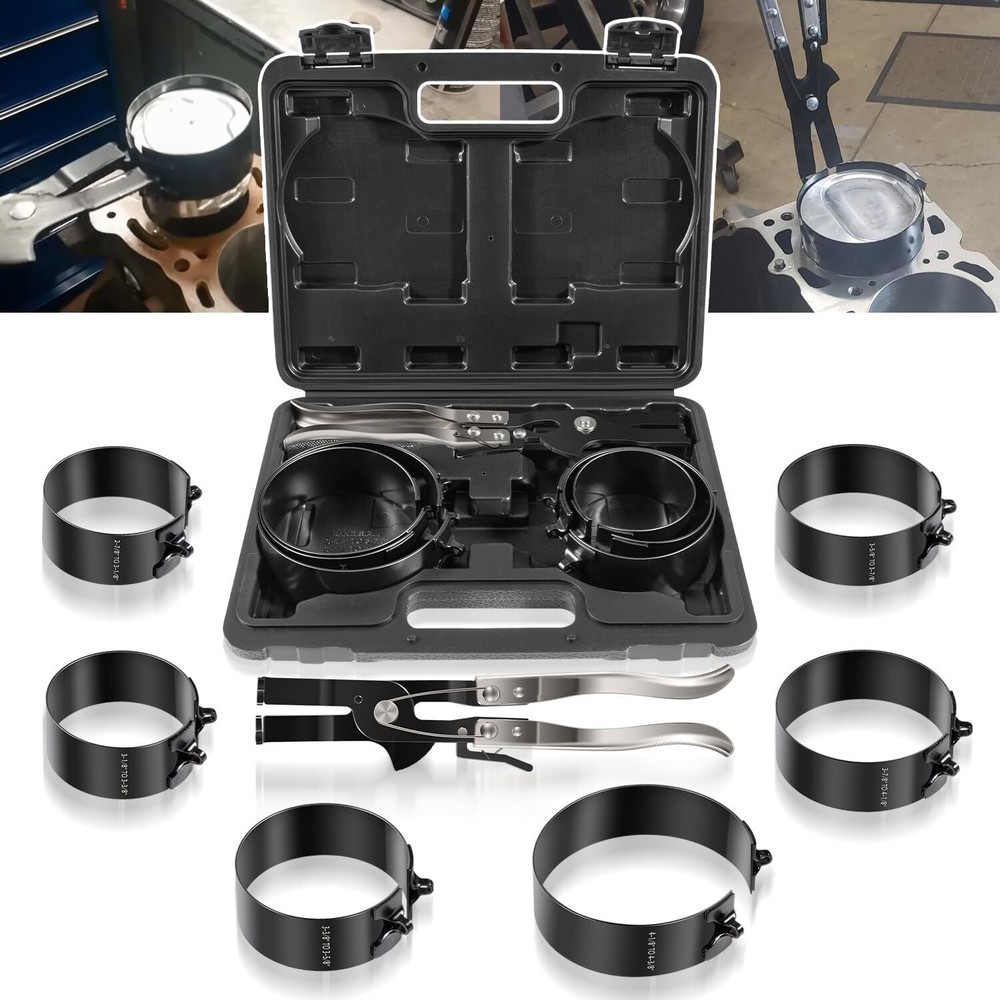 Professional Piston Ring Compressor Tool Set for Car & Diesel Engines 2-7/8 to 4-3/8 Inch