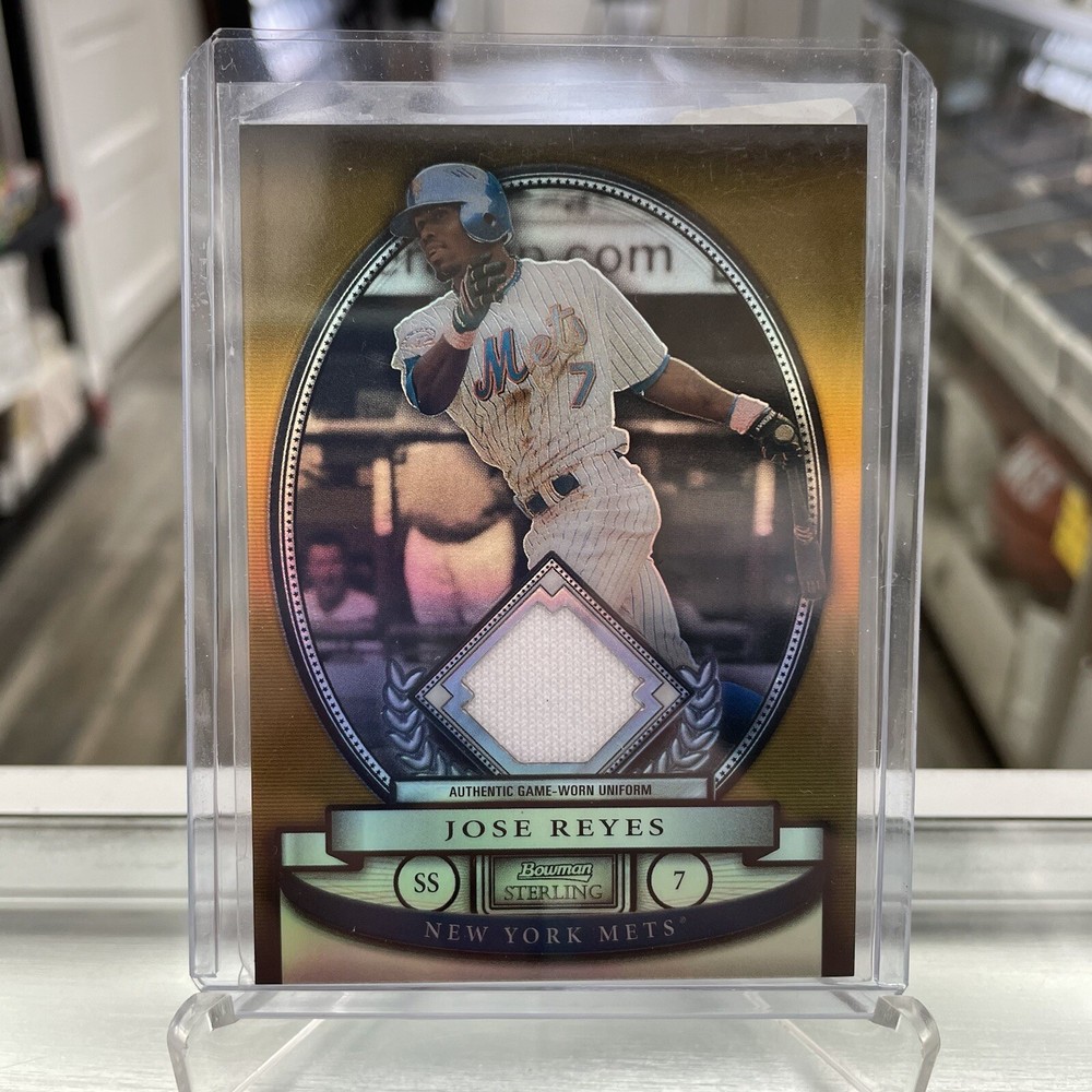 2008 Bowman Sterling Jose Reyes Game Worn Jersey Patch Card GOLD /50 Mets