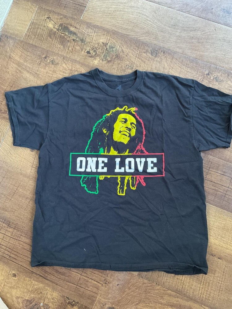 Black Bob Marley One Love Graphic T-Shirt