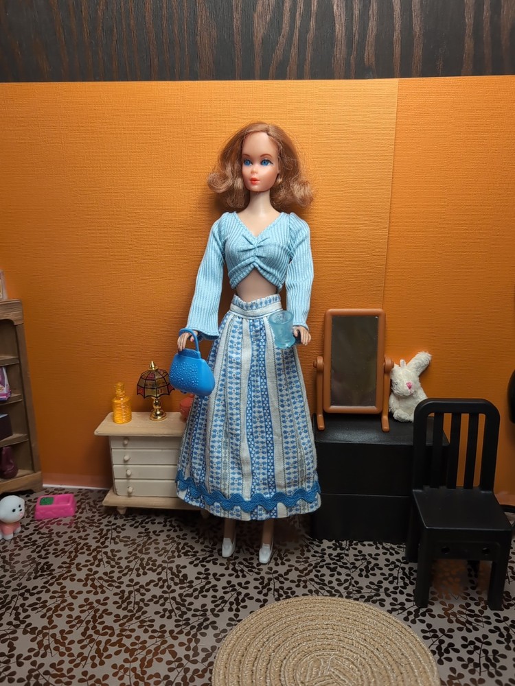 Barbie Clone Outfit - Vintage Skirt, Pilgrim Shoes, Purse, + Top & Cup