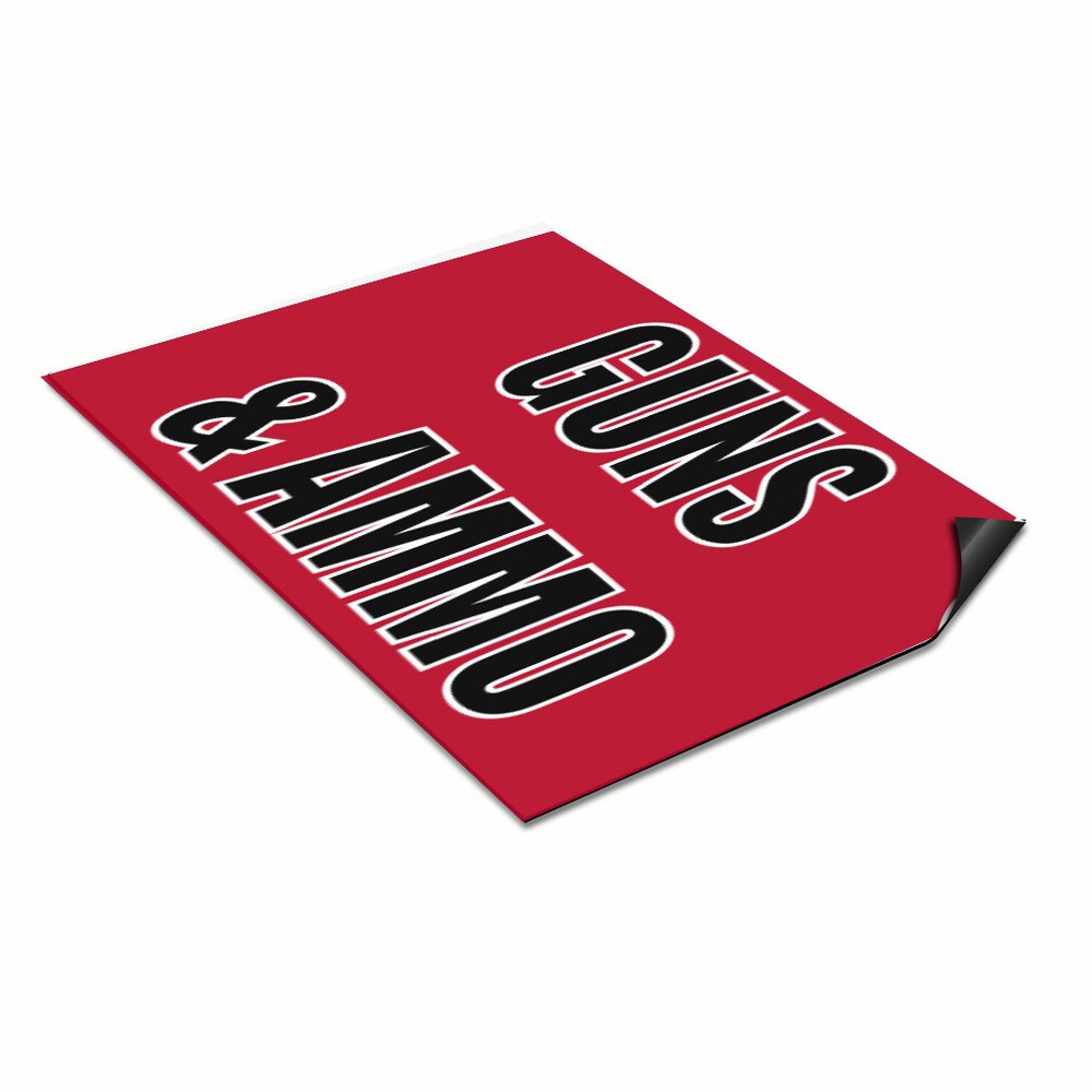 Durable Car Magnet Set of 2 Guns & Ammo Outdoor Advertising Industrial Sign Printing