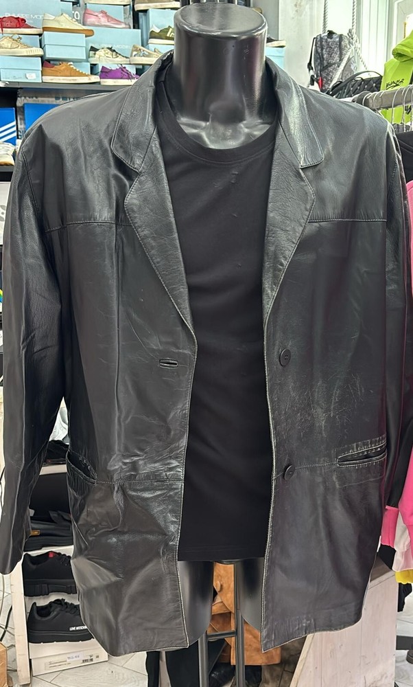 Conbipel Womens Genuine Leather Jacket Size 46 Black LLD239