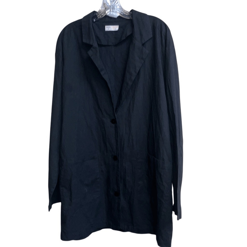 426. Natural by known supply long sleeve linen blend button down blazer