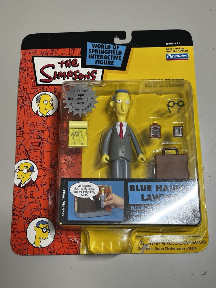 Playmates Simpsons intelli-tronicFigure Sealed New BLUE HAIREDLAWYER