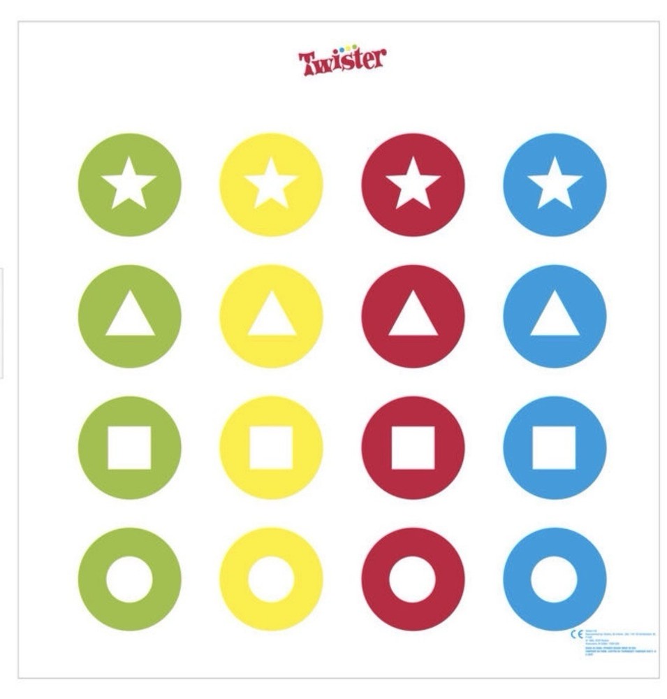 Twister Shapes Game Mat Complete Kids Preschool Hasbro Replacement 2020