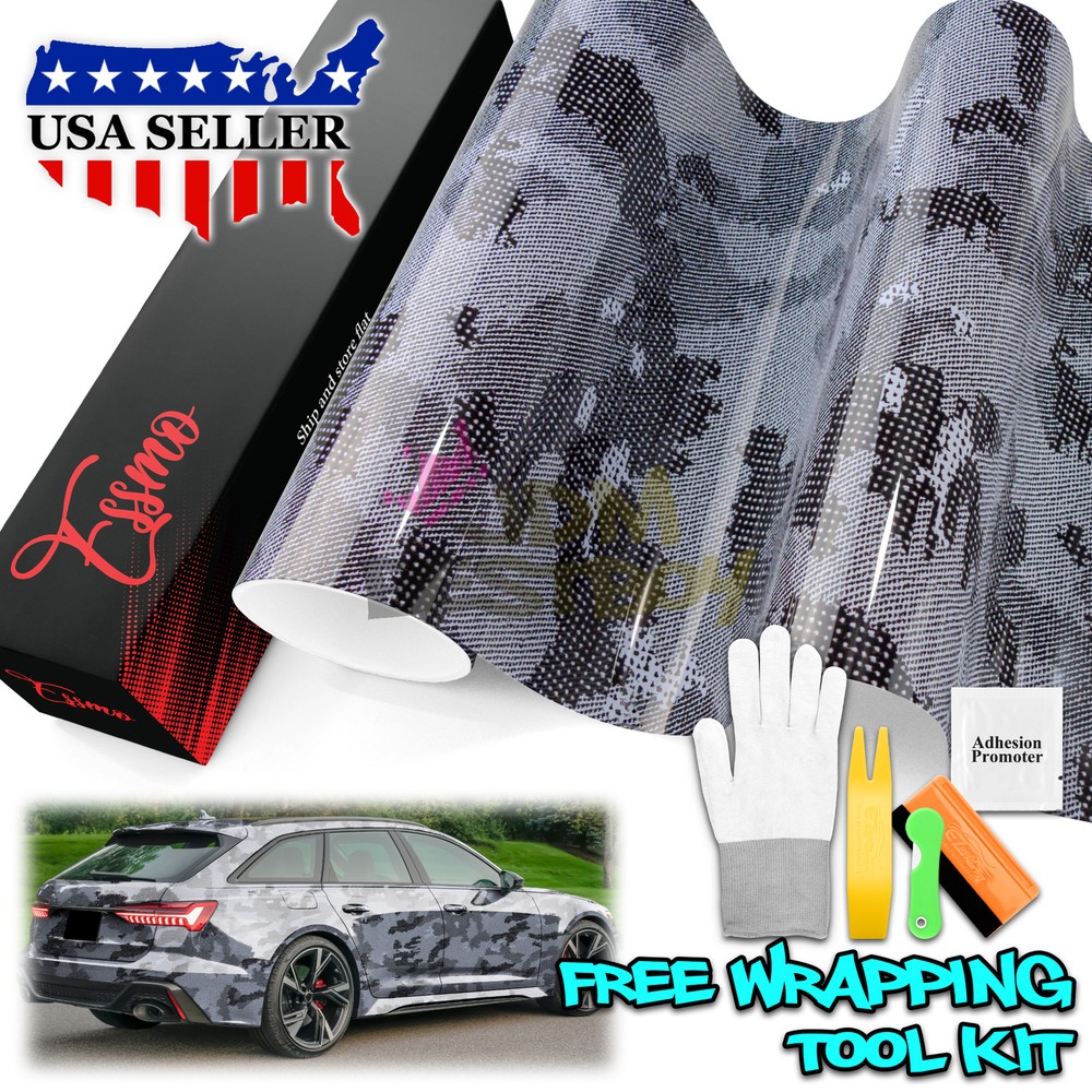 PET Camouflage Python Digital Gloss Storm Gray Vehicle Vinyl Wrap Decal Sticker