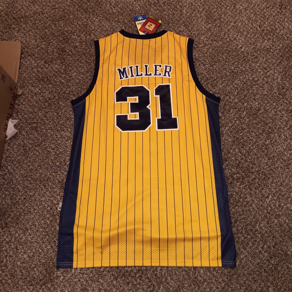 Reggie Miller XL NBA Yellow Jersey Basketball #31 Indiana Pacers New