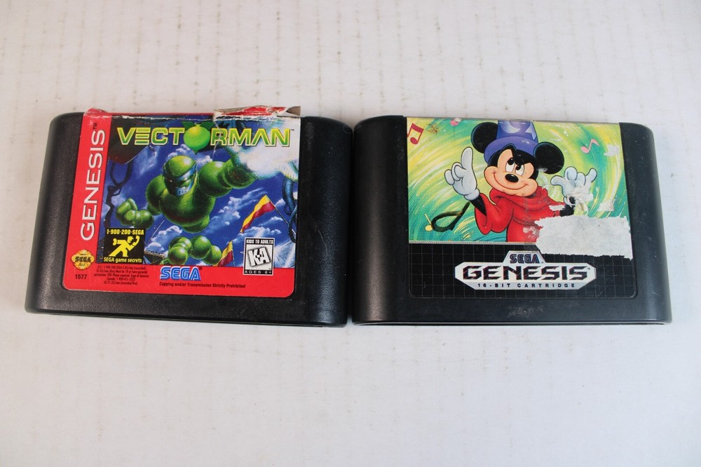 2 games: Fantasia + Vectorman (Sega Genesis) Cartridge  Only  Tested